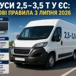 Бус 2,5–3,5 т у ЄС із тахографом та новими правилами для міжнародних перевезень