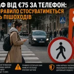 Пішохід користується телефоном на переході — у Європі готують штраф від 75 євро