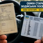 Обмін старих водійських посвідчень на нові категорії без повторних іспитів