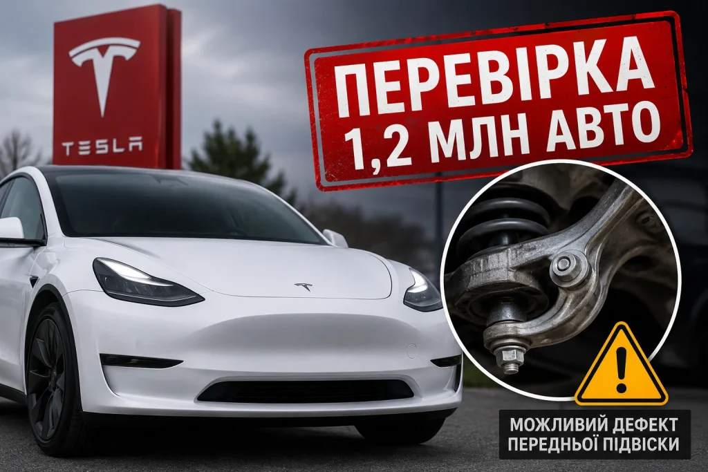 Tesla перевіряють через можливий дефект передньої підвіски
