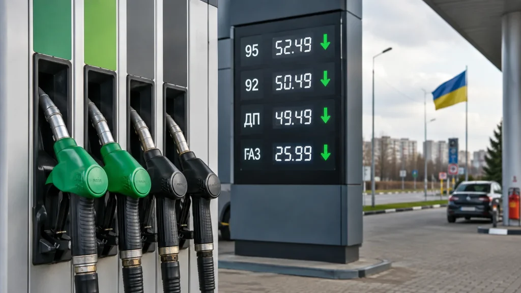 На українській АЗС знижуються ціни на бензин і дизель