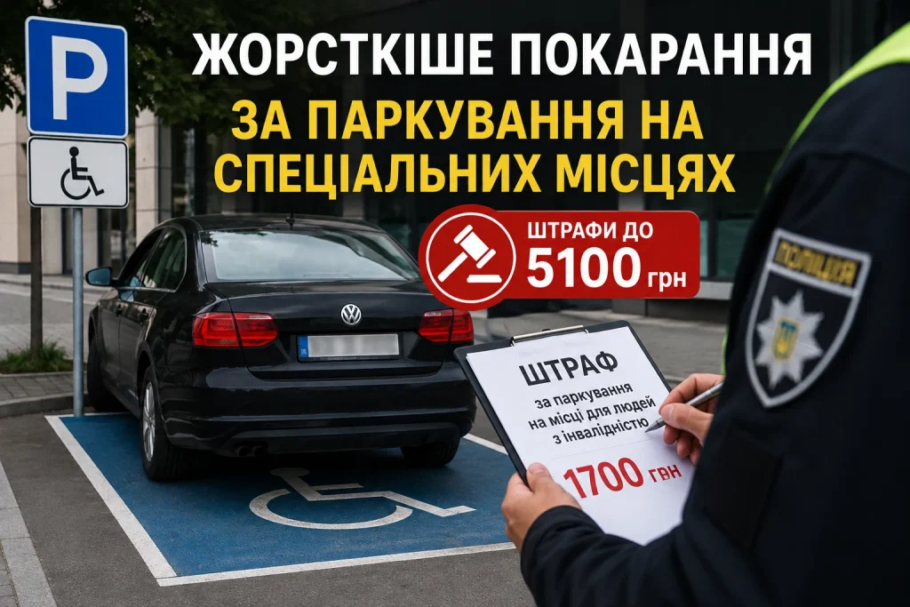 В Україні пропонують посилити покарання за паркування на місцях для людей з інвалідністю