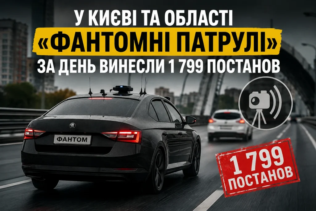 Фантомні патрулі у Києві та області за день винесли 1 799 постанов