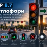 ПДР 8.7 — світлофори, сигнали, стрілки, пішохідні та Х-подібні сигнали