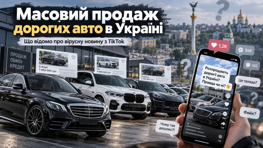 Масовий продаж дорогих авто в Україні — перевірка вірусної новини з TikTok