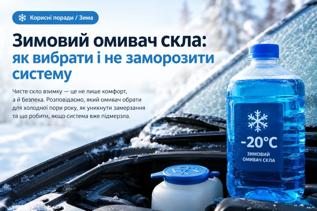 Зимовий омивач скла біля автомобіля в морозну погоду