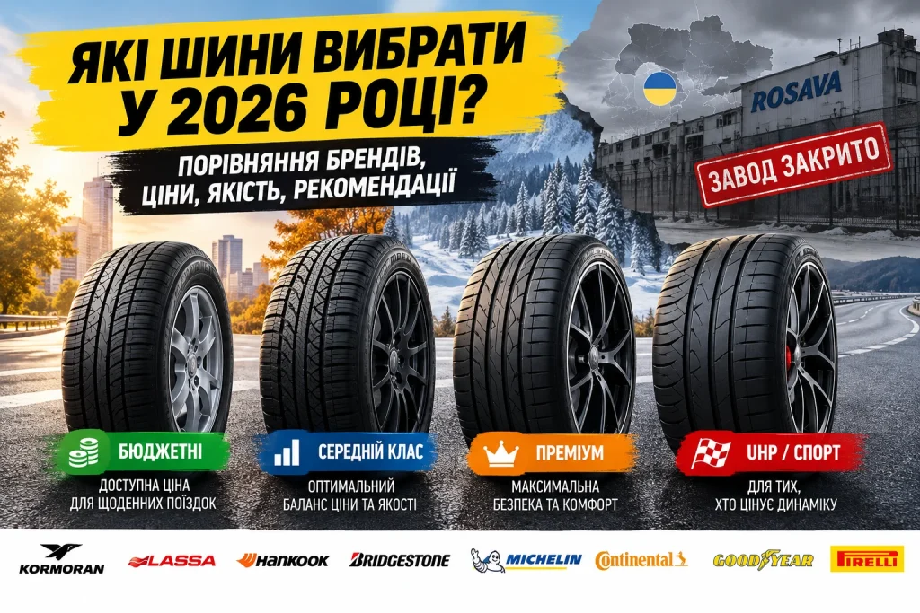 Які шини вибрати у 2026 році — порівняння брендів і цін