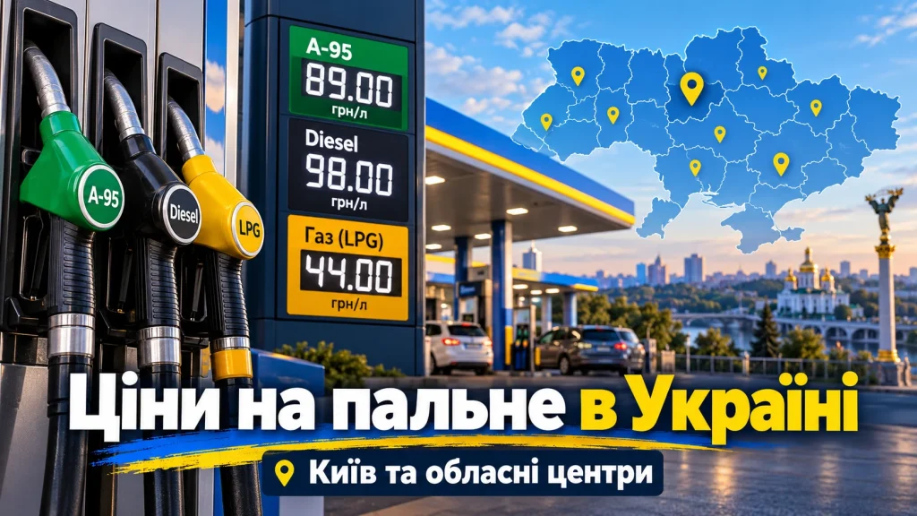Ціни на бензин, дизель і газ в Україні 6 жовтня 2026 року