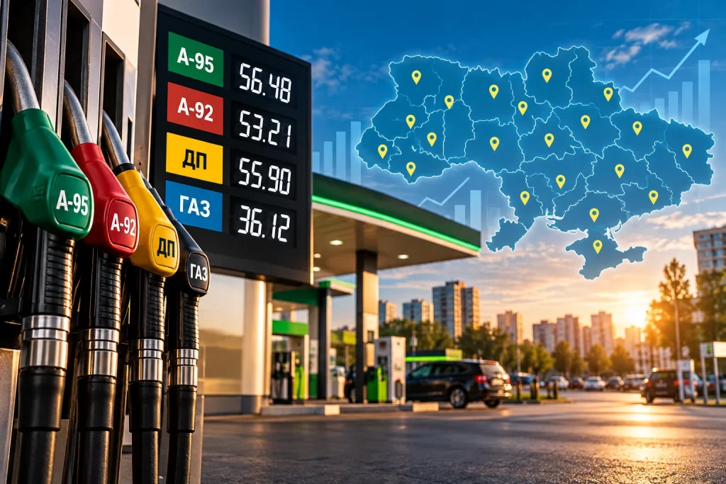 Ціни на бензин, дизель і газ в Україні у жовтні 2026 року