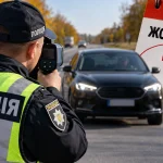 Поліцейський контролює автомобіль із увімкненими фарами на трасі 1 жовтня